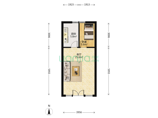 高迪商业广场 1室1厅0卫 60平方