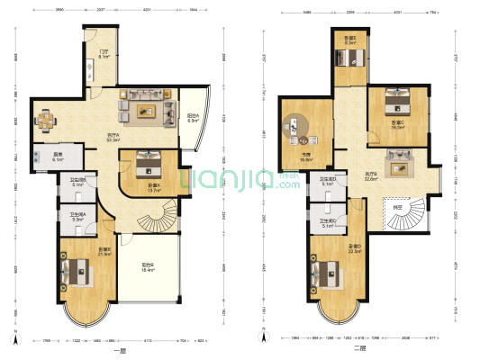 汉水熙园 6室2厅4卫 271平方