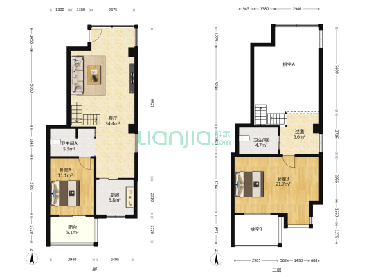 水晶苑(庐阳区) 2室1厅2卫 81平方