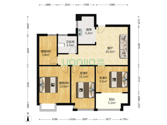 山景水岸 2室1厅1卫 97平方