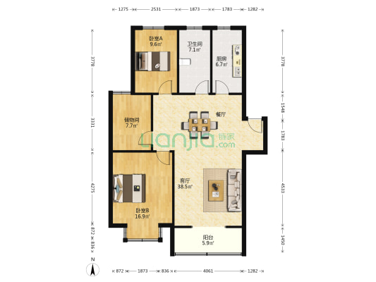 明富佳苑 2室1厅1卫 112平方