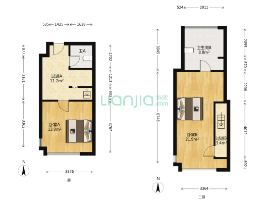佳境天城天合苑 2室0厅2卫 53平方