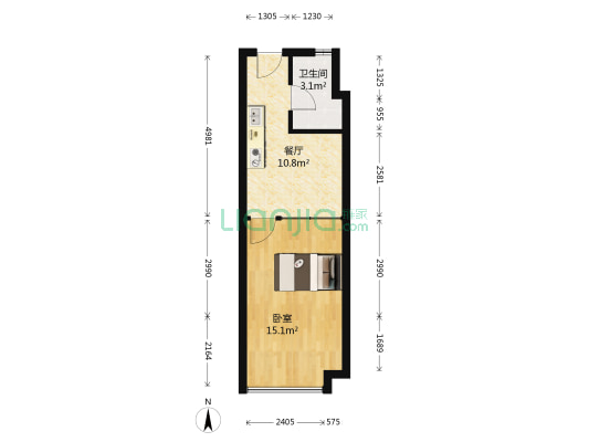 御鹿华庭C期 1室1厅1卫 37平方