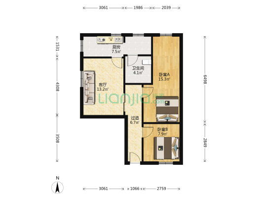 南庄岭街西巷 2室1厅1卫 67平方
