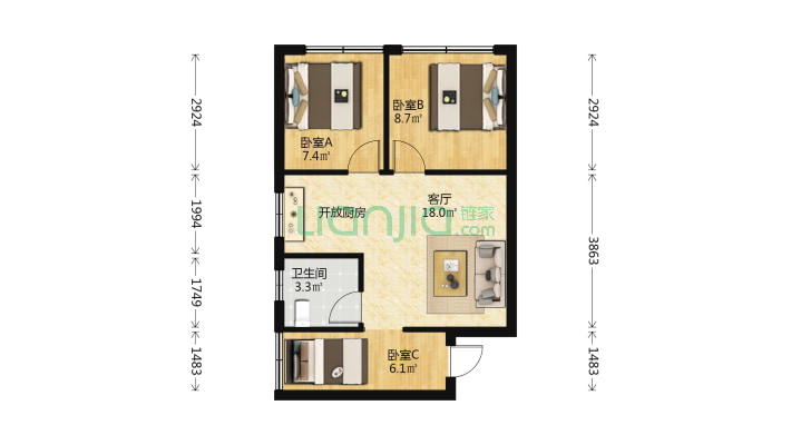 兰天花园二手房实景图