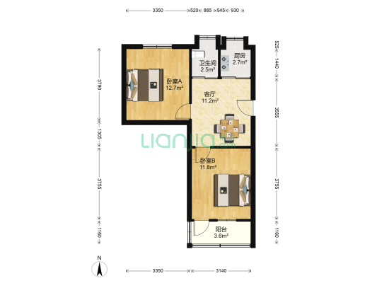 省建一公司宿舍 2室1厅1卫 52平方