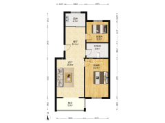 房子本满二，南北通透两居精装两居-涿州燕赵花园户型图
