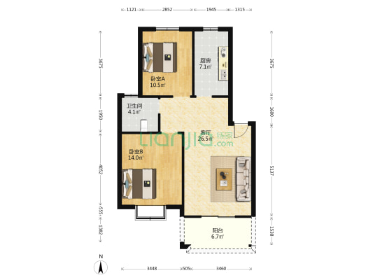 撮镇化肥厂小区 2室1厅1卫 80平方