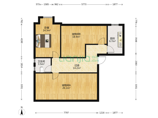 汇福佳苑 1室0厅1卫 99平方