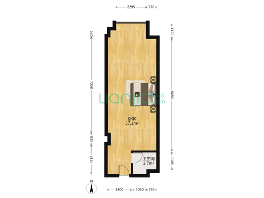 阿尔法公馆 1室0厅1卫 56平方