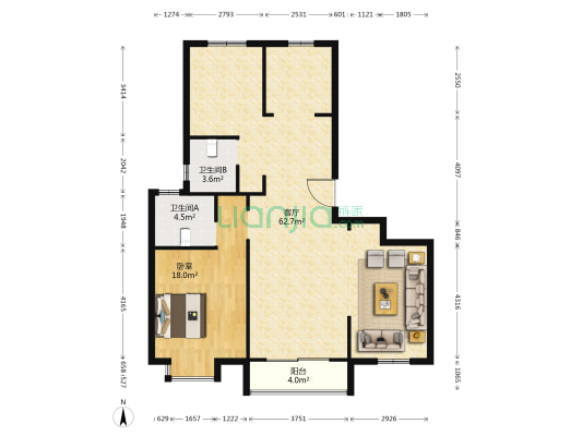 春阳花苑 1室1厅2卫 132平方