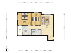 华阳路联合一号院电梯房  精装两居室中高楼层-涿州联合一号院户型图