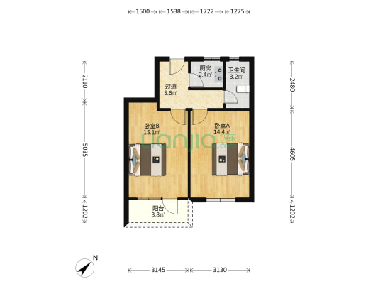 腾越路465弄 2室0厅1卫 54平方