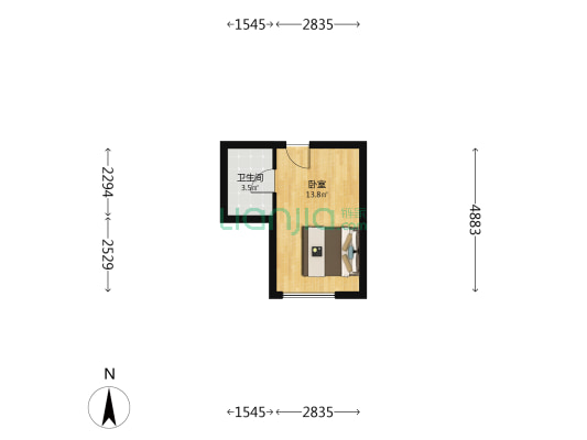 利浩财智广场 1室0厅1卫 26平方