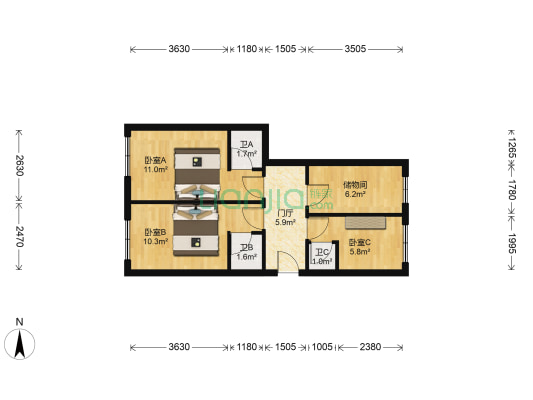 新发小区E区 3室0厅3卫 44平方