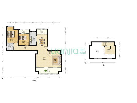 汉唐翰林府 2室1厅1卫 131平方