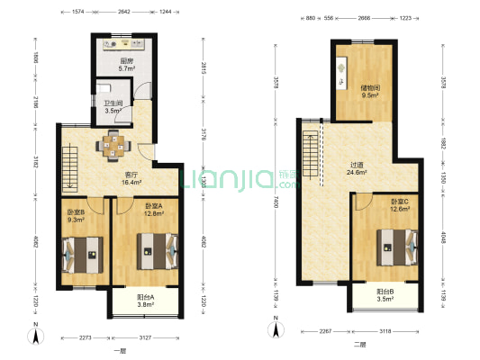 燕华花园 3室1厅1卫 64平方