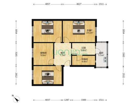 抚琴北巷6号 3室1厅0卫 81平方