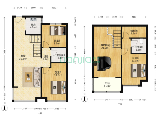 龙湖春江郦城一期 4室1厅2卫 150平方