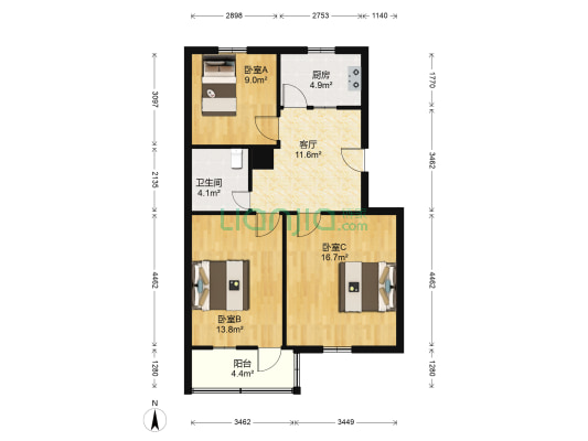 砖桥弄10号 3室1厅1卫 79平方