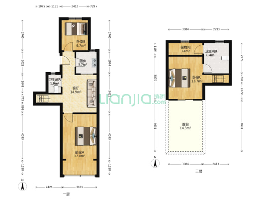 大关东一苑 3室1厅2卫 63平方
