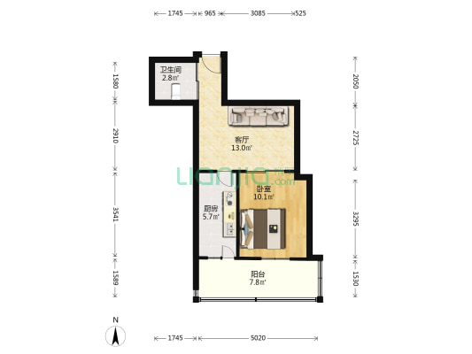安居小区（朝阳区） 1室1厅1卫 47平方