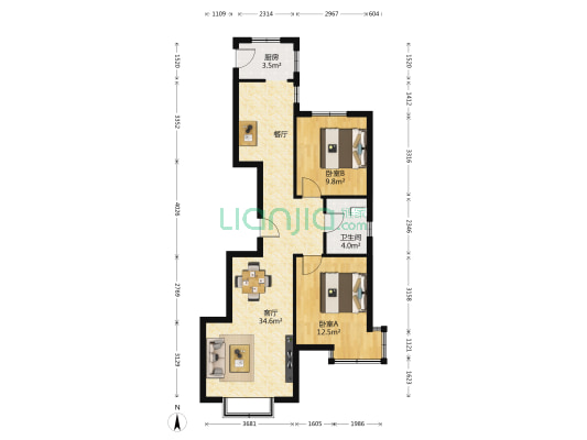 紫竹茗郡二期 2室1厅1卫 92平方