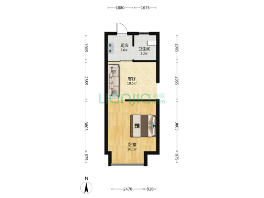 临城公馆 1室1厅1卫 46平方