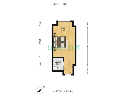 时光广场 1室0厅1卫 40平方