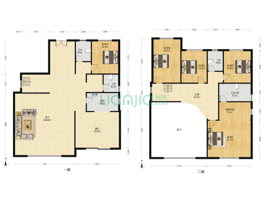 红莲湖果岭壹号 5室2厅4卫 302平方