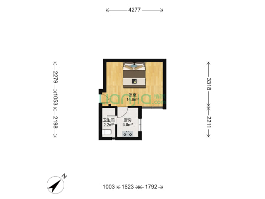 民族路114号 1室0厅1卫 26平方