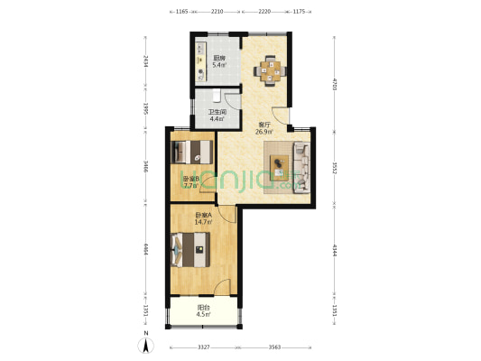 美虹小区 2室1厅1卫 77平方