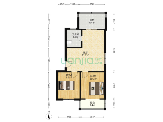 水泥厂小区 2室1厅1卫 64平方