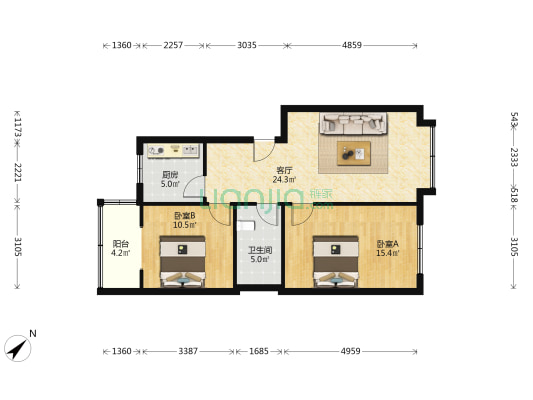 大达巷18号 2室1厅1卫 76平方