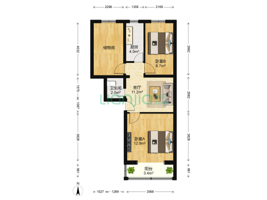 普惠南里 2室1厅1卫 70平方