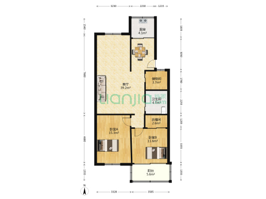 金益组团 2室1厅1卫 99平方