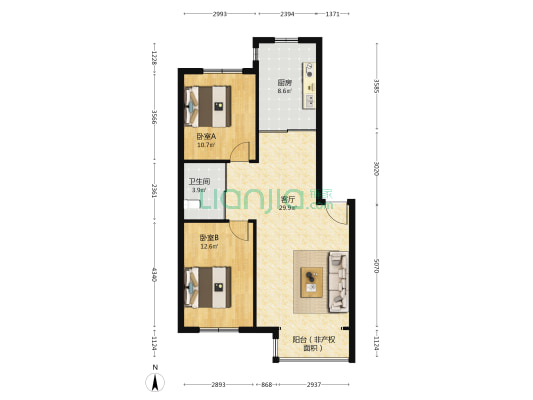 弘泽锦城 2室1厅1卫 85平方