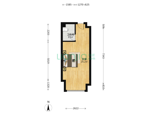 德商蜜柚 1室0厅1卫 39平方