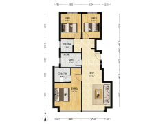 双卫三居室，价格可议，一梯两户，南北通透-涿州华远海蓝城二期户型图