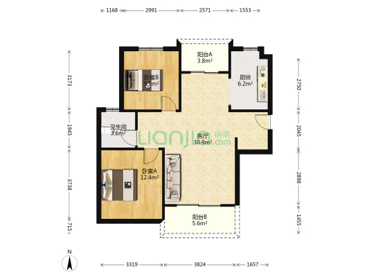 五星佳苑 2室1厅1卫 97平方