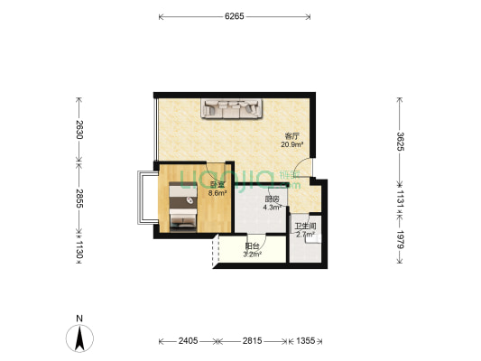 金府银座 1室1厅1卫 58平方