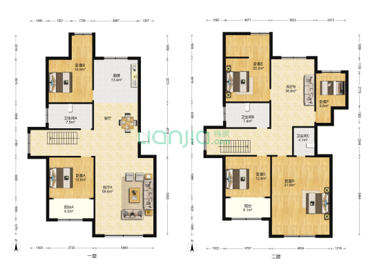 瀚香苑 6室2厅3卫 283平方