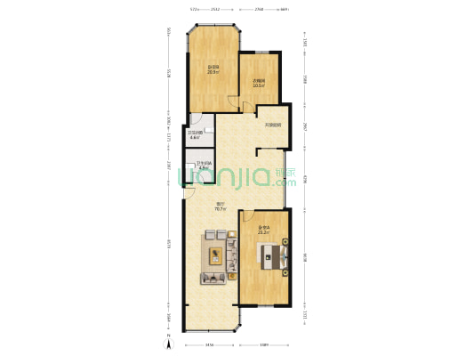 玉馨苑 2室1厅2卫 162平方