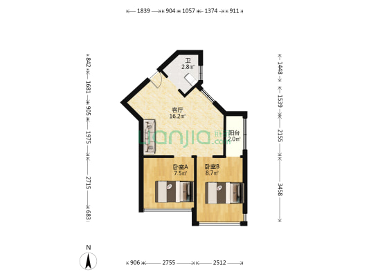 康怡雅居 2室1厅1卫 50平方