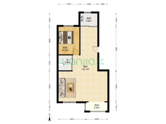 文庭雅苑 1室1厅1卫 94平方