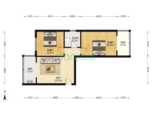 裕丰·惠泽园 2室1厅1卫 73平方