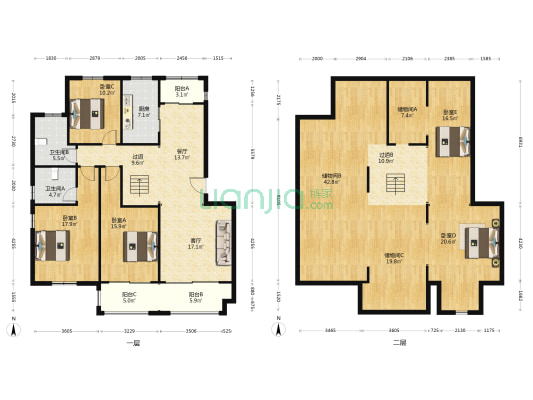 锦城苑 5室2厅2卫 173平方