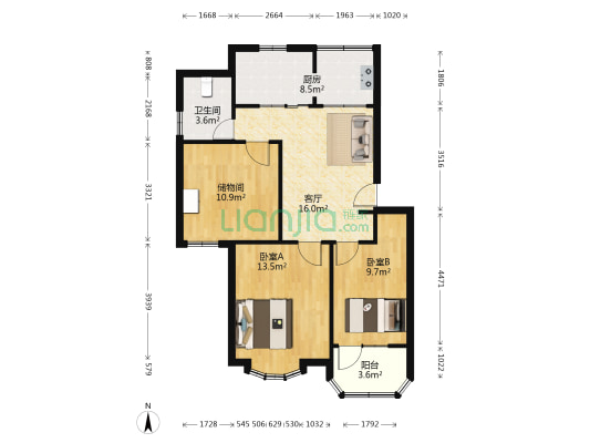 山潘四村 2室1厅1卫 82平方
