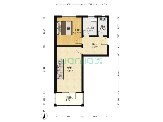 燃灯寺东街5号 1室2厅1卫 49平方