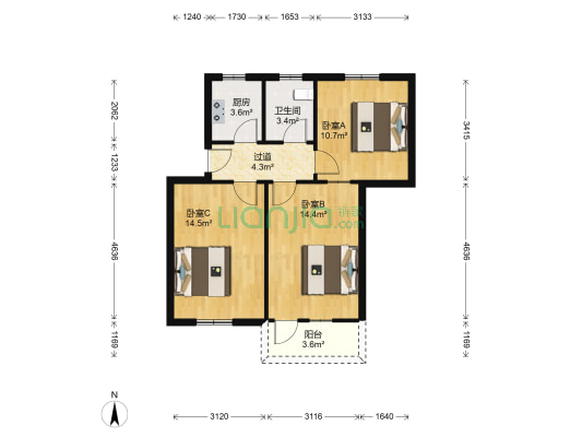 轴承新村 3室0厅1卫 67平方